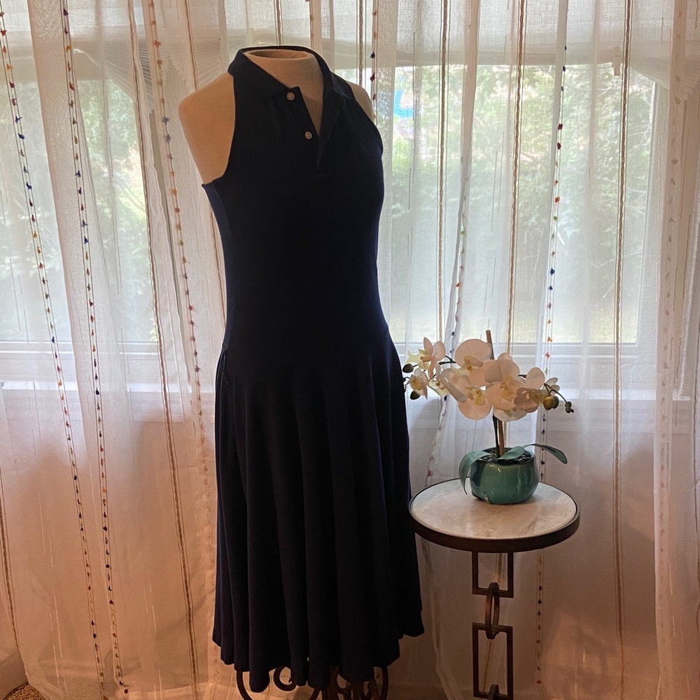 EUC Navy Vintage Polo Ralph Lauren Halter Tennis Dress